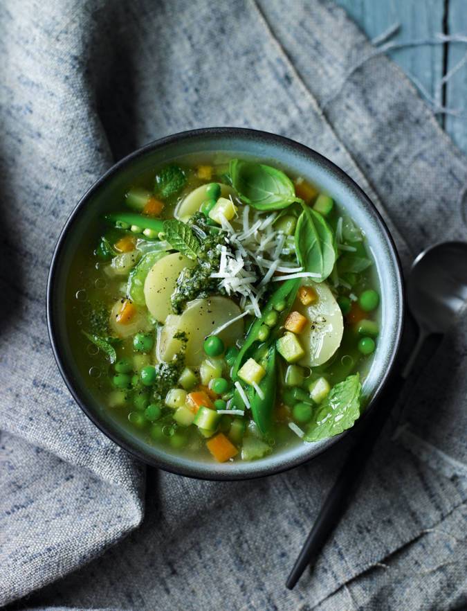 Recipe: Spring minestrone with mint pesto