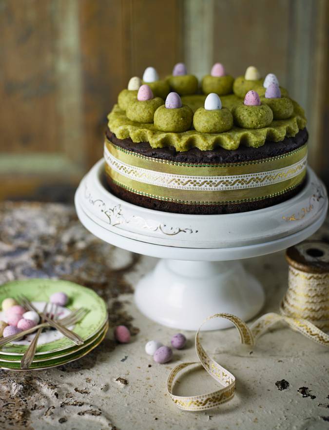 Chocolate Orange Simnel Cake With Pistachio Marzipan Sainsbury S