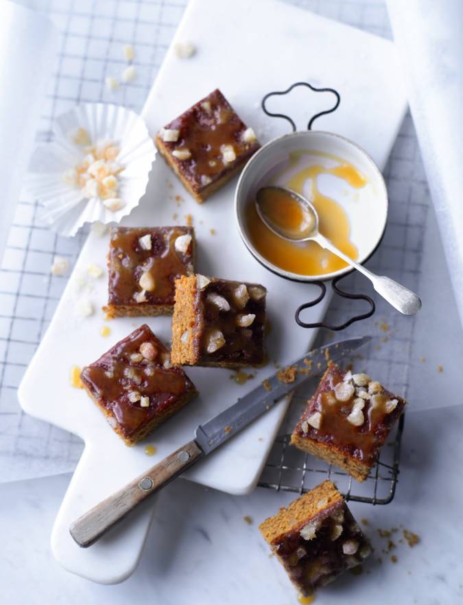Recipe: Salted caramel and ginger traybake