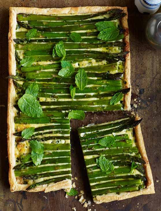 Recipe: Asparagus, spring onion and mint tart