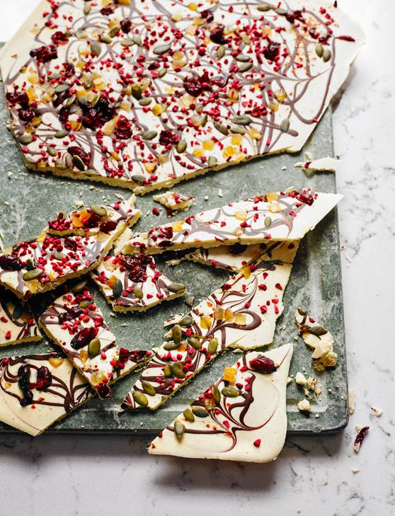 Recipe: White chocolate bark with chilli and cranberries