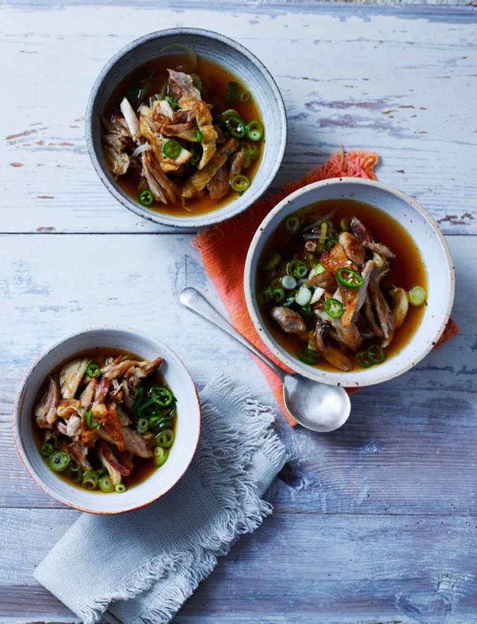 Recipe: Pulled chicken and shiitake mushroom broth