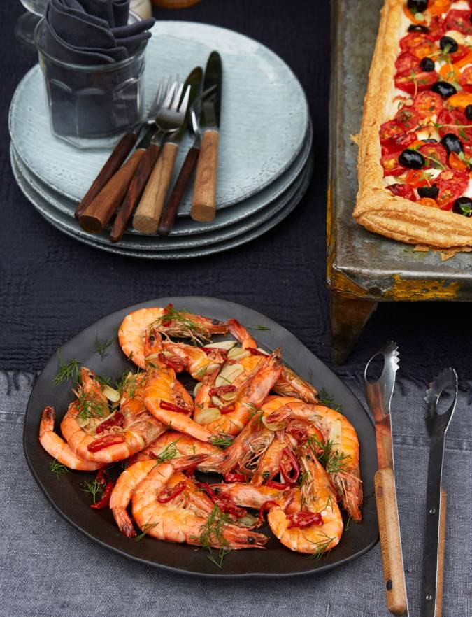Recipe: John Whaite's devilish garlic prawns