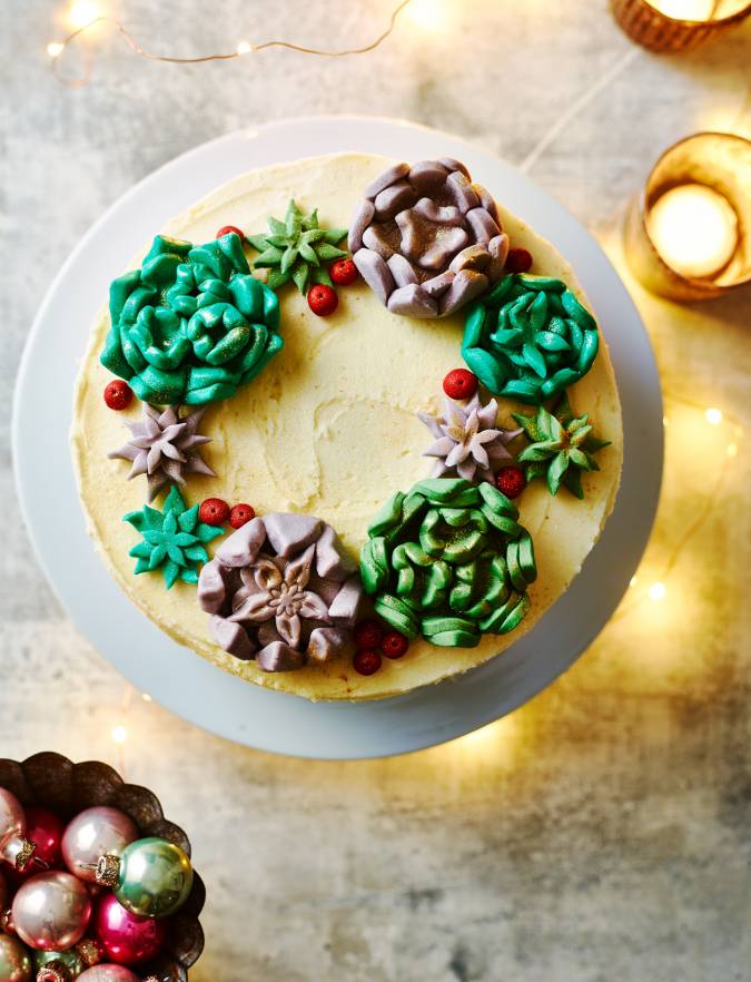 Recipe: Succulent wreath cake decoration