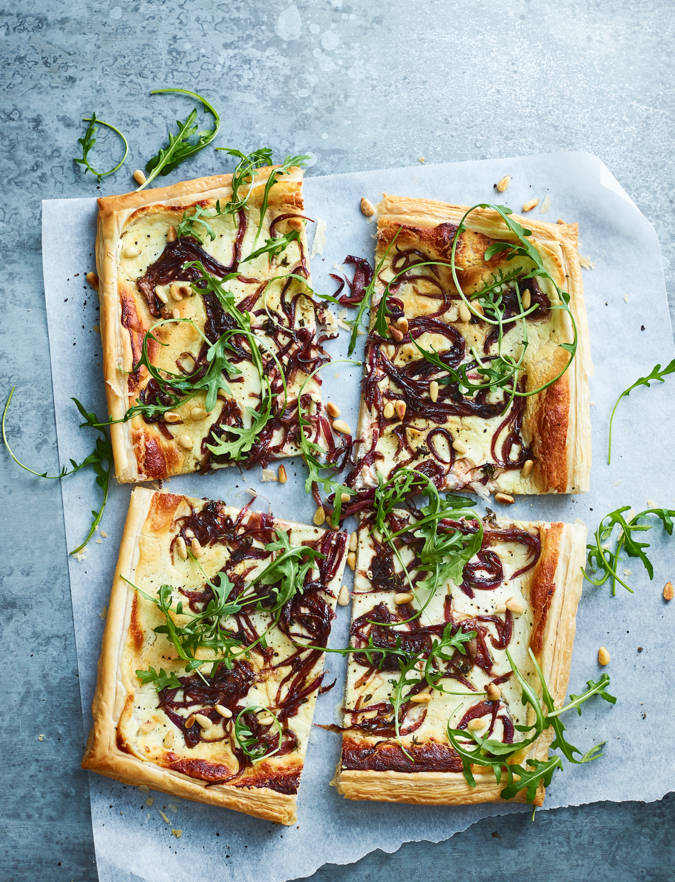 Recipe: Balsamic onion, goats' cheese and rocket tart