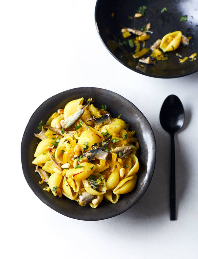 Recipe: Pasta shells with sardines, fennel and saffron