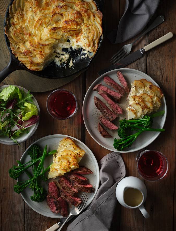 Maille Mustard Steak And Dauphinoise Recipe Sainsbury S Magazine
