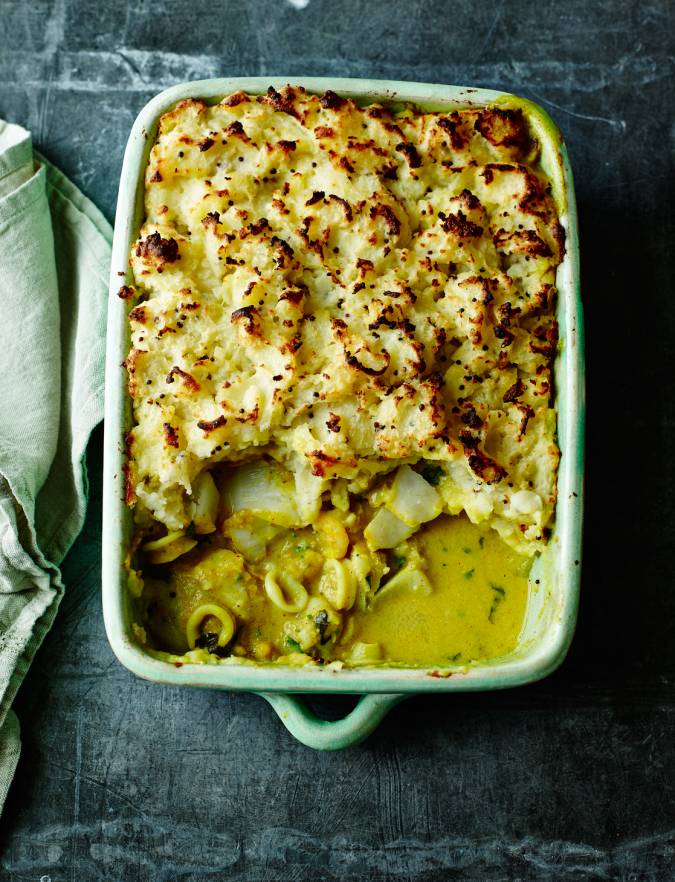 Recipe: Bengali coconut fish pie with mustard-seed mash