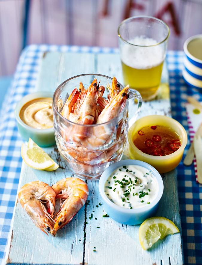 Recipe: Pint of prawns with mix ’n’ match dips