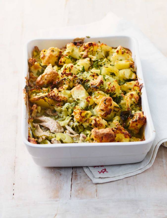 Recipe: Chicken and leek pie with crispy potato topping