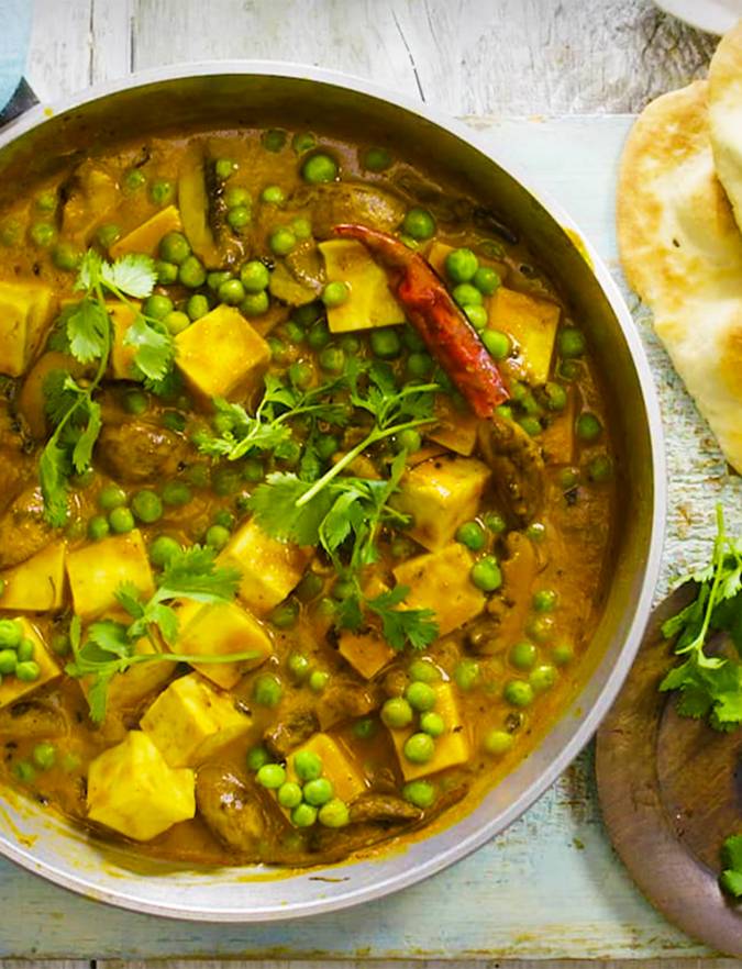 Recipe: Paneer, pea and mushroom masala