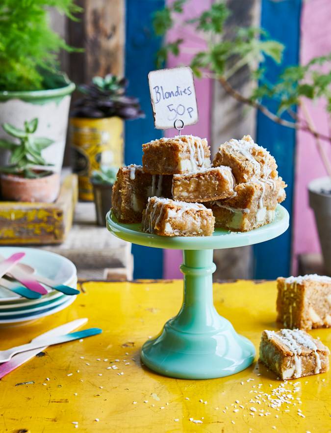 Recipe: Coconut and white chocolate blondies