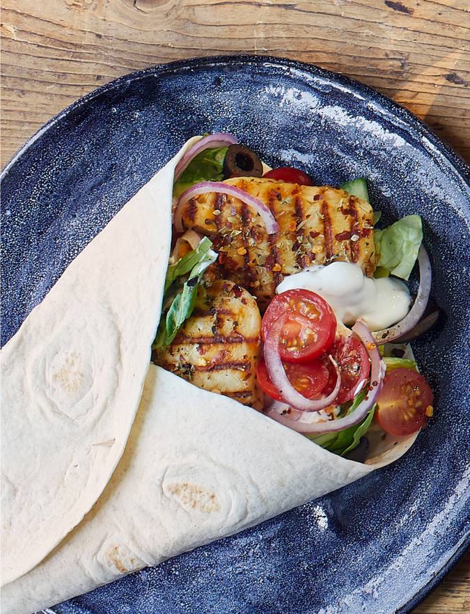 Recipe: Greek halloumi wraps
