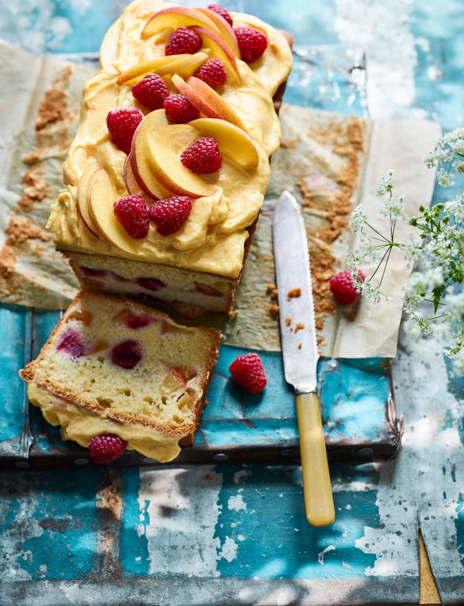 Recipe: Peach melba loaf cake