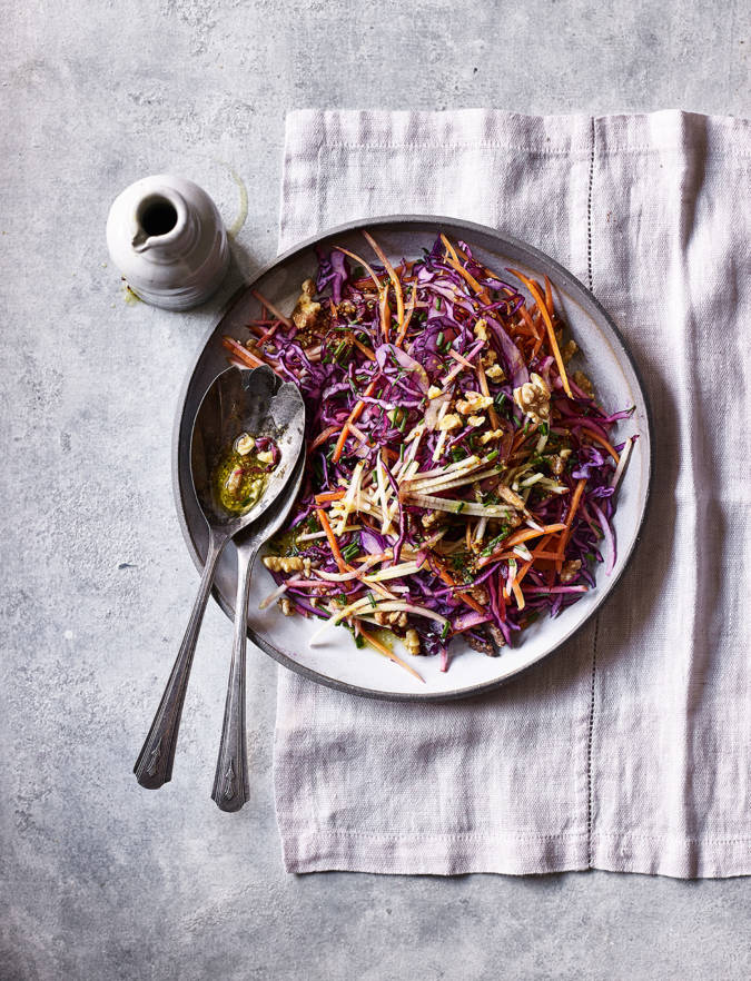 Recipe: Red cabbage, apple and walnut slaw