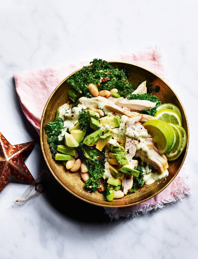 Recipe: Green goddess glow bowl with chicken