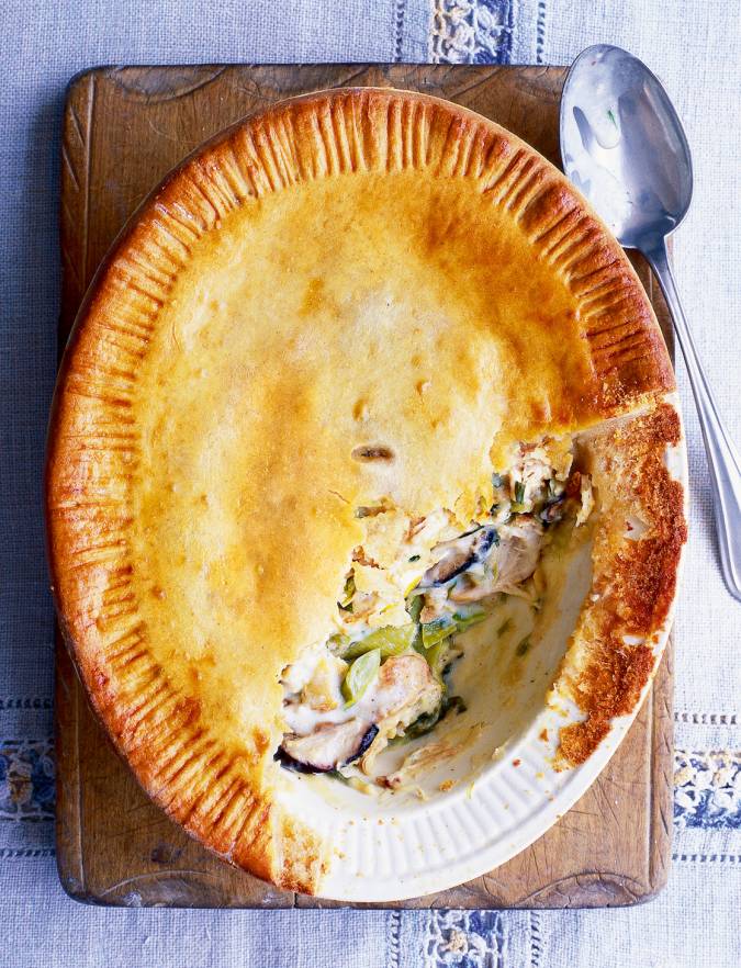 Recipe: Hot-water crust chicken, leek and shiitake pie