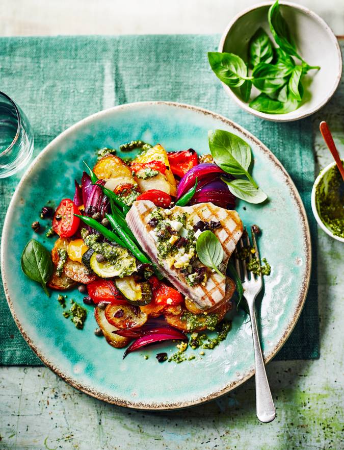 Recipe: Warm tuna niçoise ratatouille stack