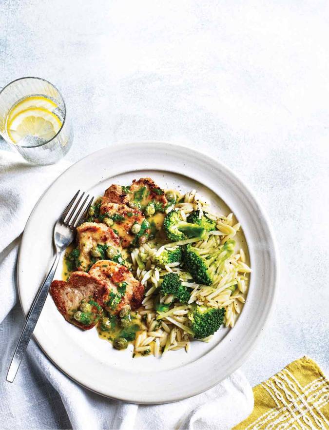 Recipe: Italian-style pork with lemon & broccoli
