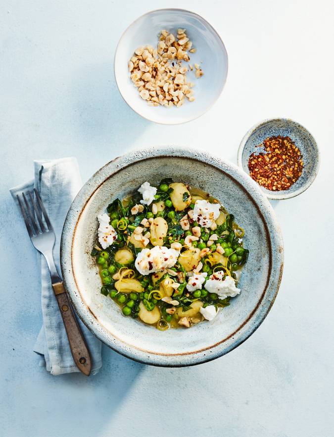Recipe: Pea and ricotta gnocchi bowl