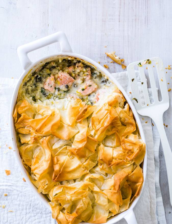 Recipe: Salmon, caper and leek pie