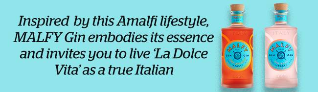 Amalfi sunset spritz with Malfy Gin