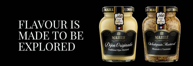 Maille mustard vegetarian red onion tarte tatin