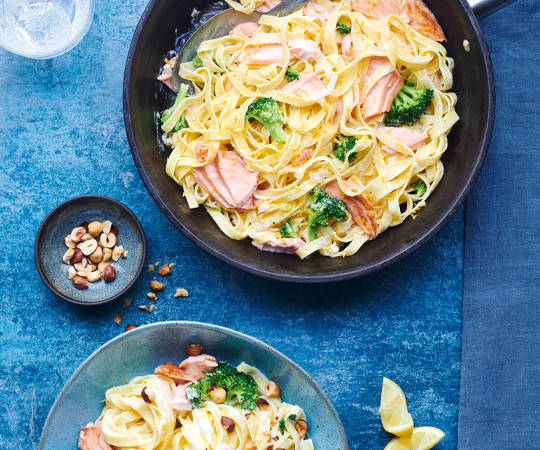 Sponsored: Cooking with certified fish - how to make salmon and broccoli tagliatelle with toasted hazelnuts