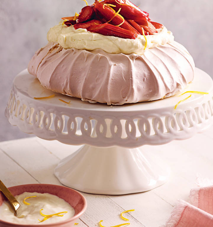 Sponsored: Rhubarb pavlova with Rachel's Organic