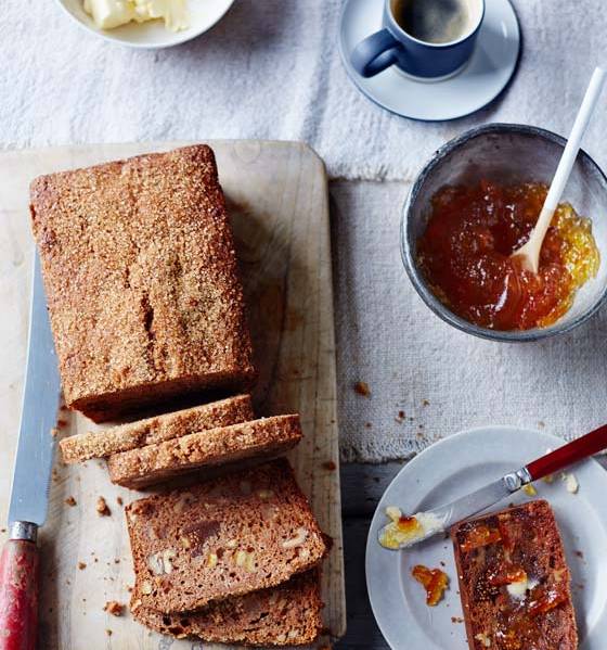 Fig, orange and walnut breakfast loaf