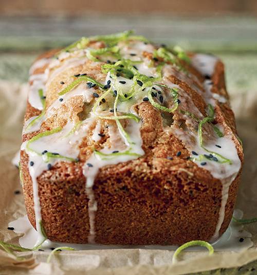 Black sesame and lime cake