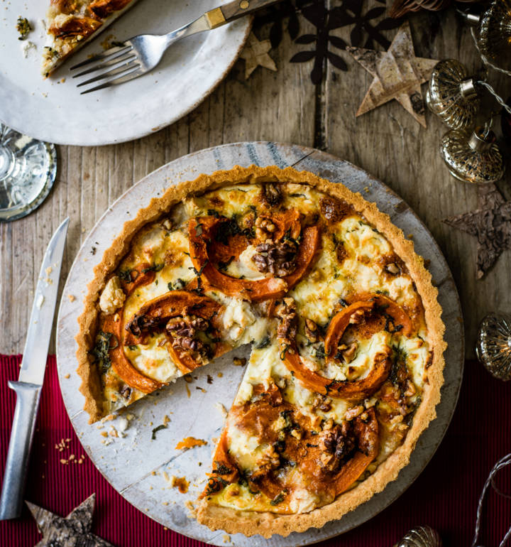 Goats’ cheese, squash and walnut tart recipe Sainsbury`s Magazine