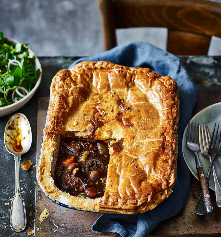 Beef and ale pie with pickled walnuts