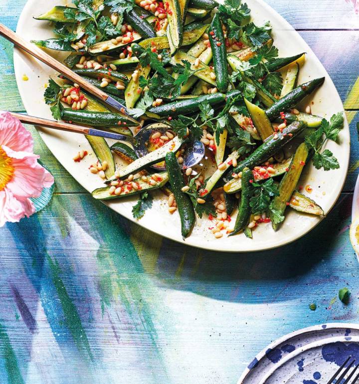 Courgettes with chilli honey butter