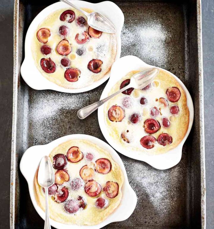 Amaretto and cherry clafoutis