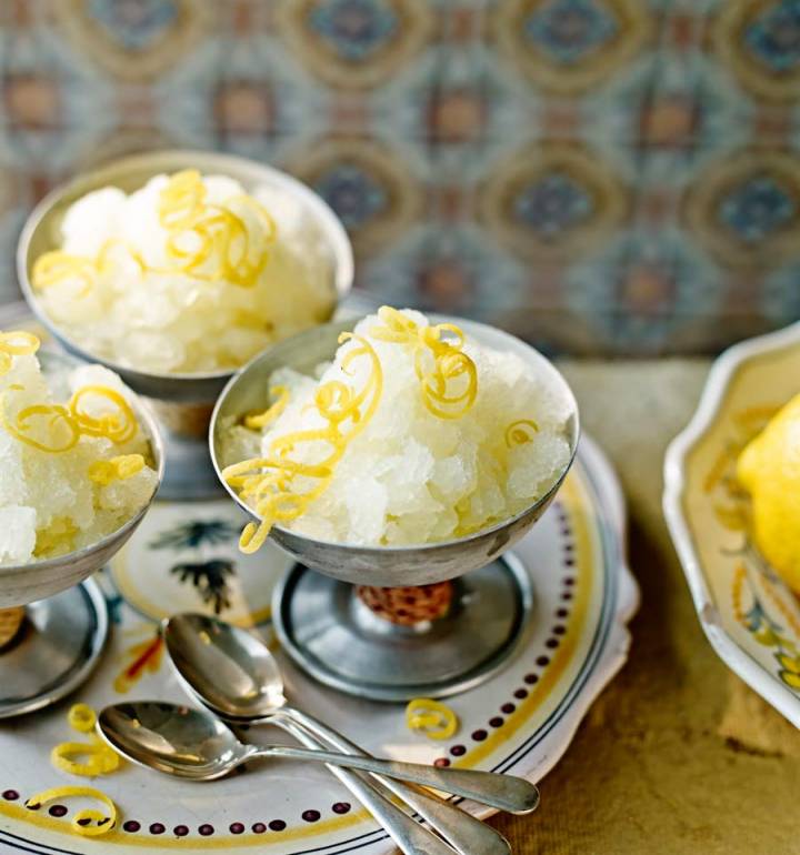 Lemon and limoncello granita