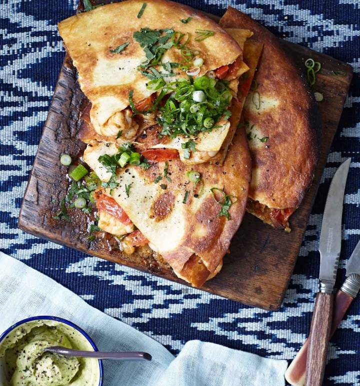 Prawn quesadillas