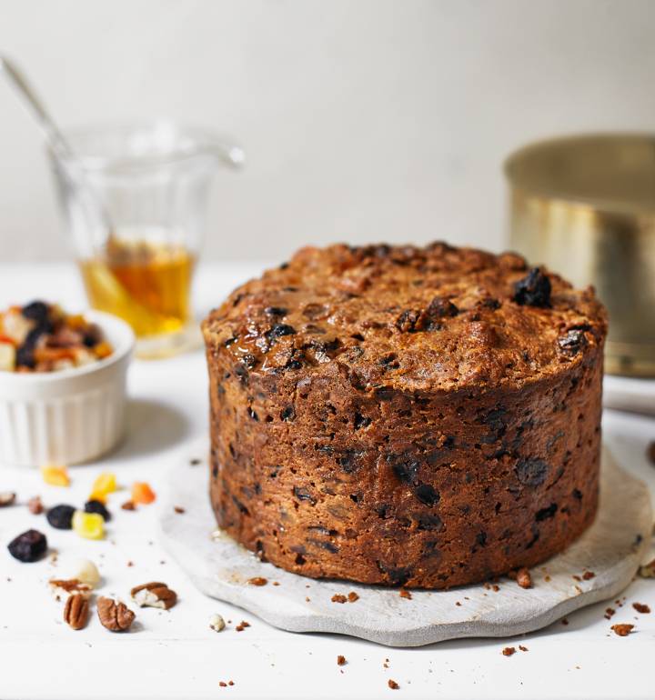 Tropical fruit and nut cake