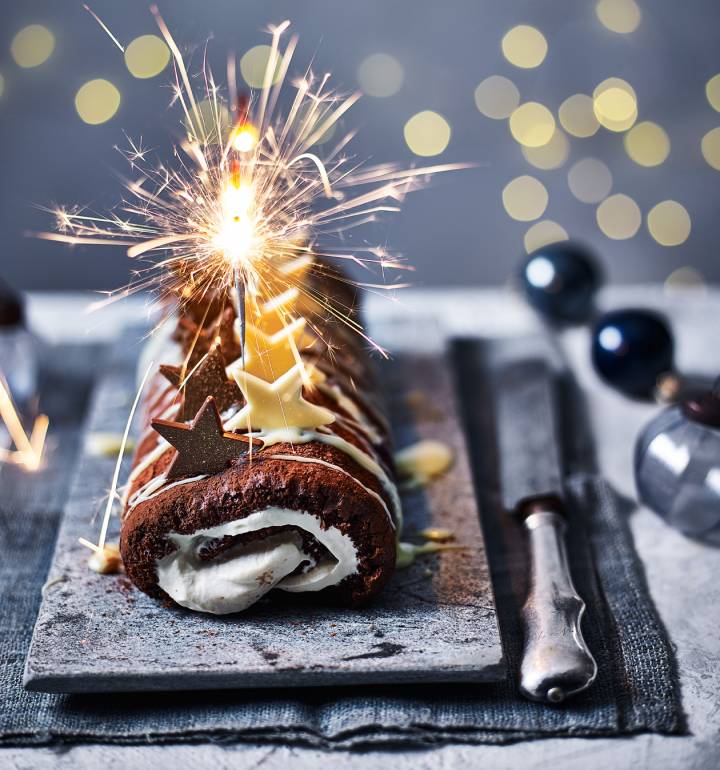 Baileys and chocolate roulade