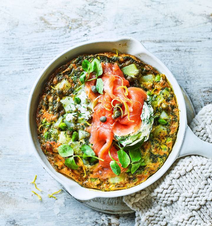 Scandi smoked salmon frittata