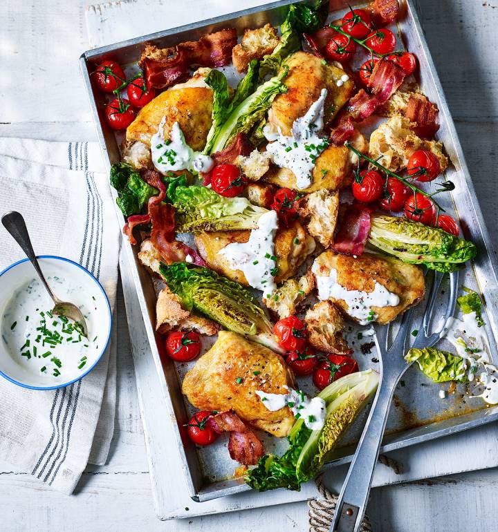 BLT chicken traybake