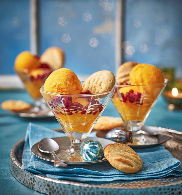 Gin drenched clementine sorbet