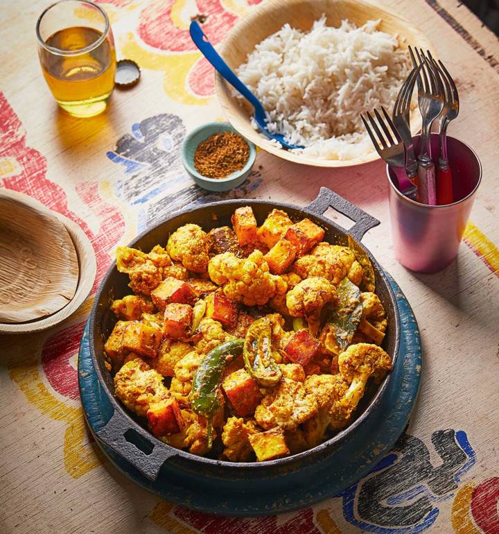 Cauliflower and paneer torkari