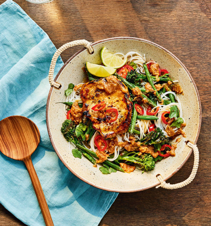 Pork satay noodles