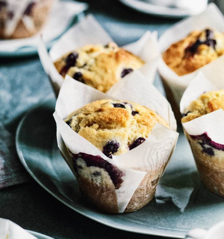 Blueberry, lemon and olive oil muffins