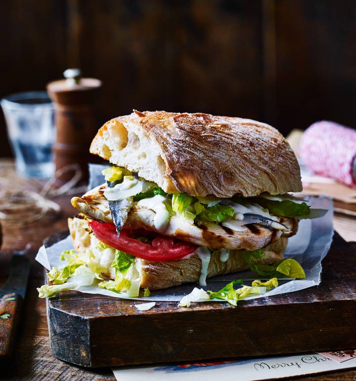 Chicken Caesar burger recipe | Sainsbury`s Magazine