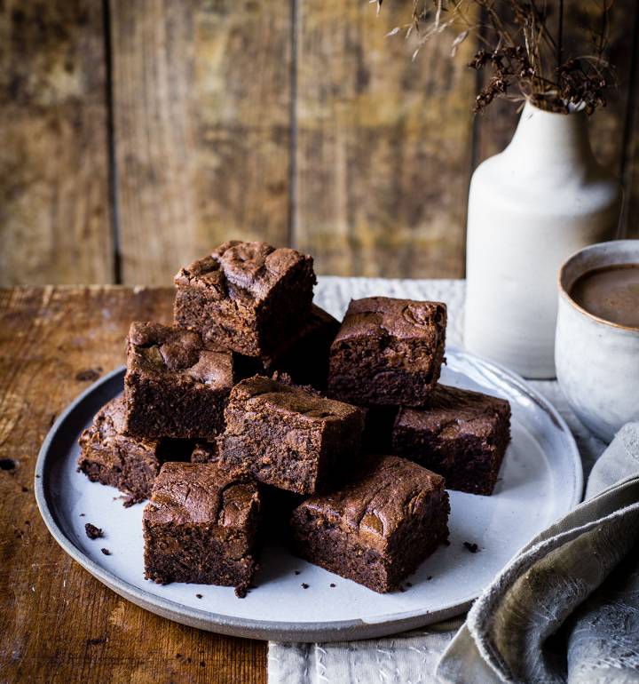 Hazelnut butter swirl brownies