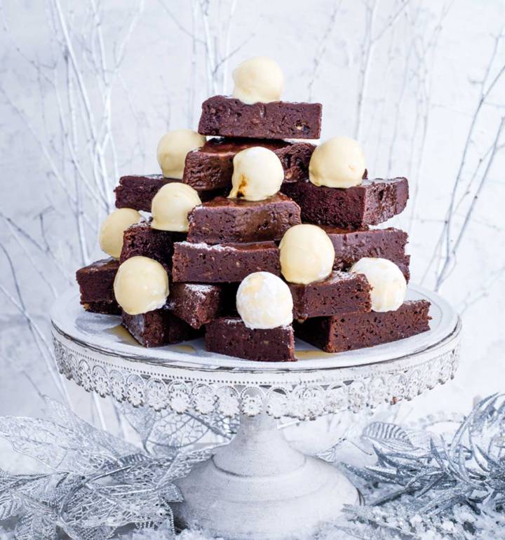 Flaming brandy butter ball brownies
