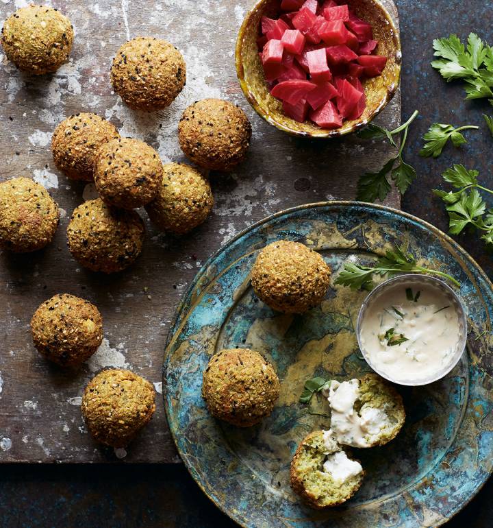 Feta and nigella seed falafel