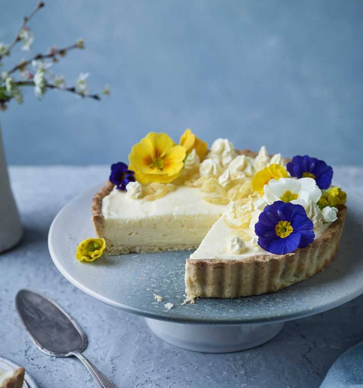 Lemon and cardamom chiffon pie with coconut pastry